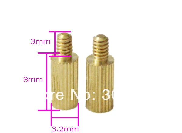 Free shipping M2*8+3mm  cctv camera isolation column 100pcs/lot Monitoring Copper Cylinder Round Screw