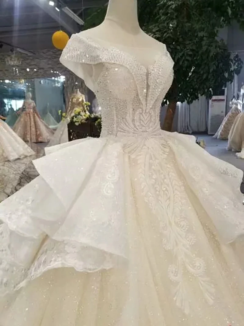 Robe de mariée de luxe en Tulle, détail fleurs et perles, à personnaliser, modèle 100%, LO09, 2021