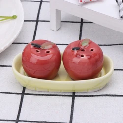 Apple Ceramic Salt and Pepper Shakers Set, Seasoning Bottle, Wedding Party Gift, 1 Pair