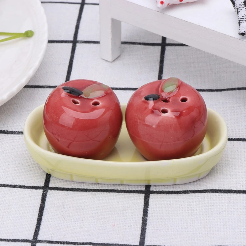 Apple Ceramic Salt and Pepper Shakers Set, Seasoning Bottle, Wedding Party Gift, 1 Pair