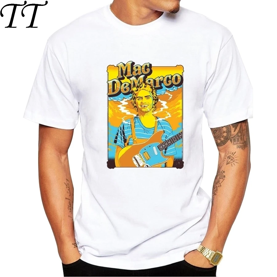 New Brand-Clothing Mac Demarco and Guitar T-shirts Men Character Print Tee Shirts Tops poleras hombre 2019