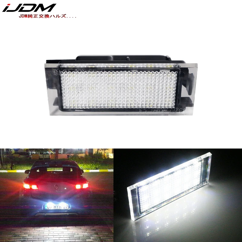 iJDM (1) White OEM-Fit 3W Full LED License Plate Light For Renault Clio Laguna 2 Megane 3 Twingo Master Vel Satis Car Lights 12V