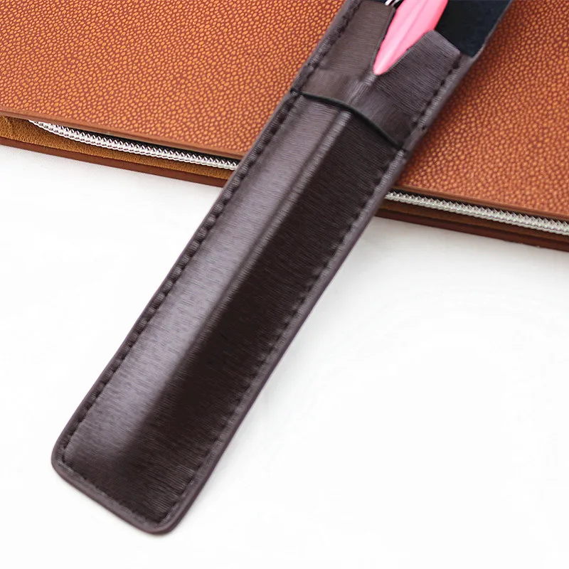 1pcs Handmade Genuine Pencil Bag Leather Cowhide Fountain Pen Cases Cover Sleeve Pouch Office School Students Supplies