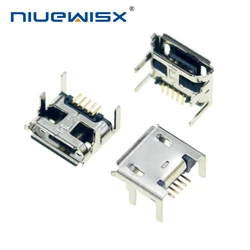 10pcs Micro USB Female Socket 5pin Type B 4 Vertical Legs Soldering Connectors Charging Socket Long feet 1.8mm