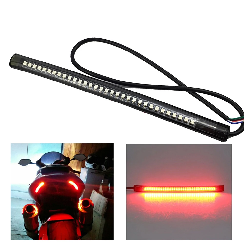 

YSYFlexible 48SMD Universal Motorcycle LED Stripe Stop Lamp Turning Left/right Waterproof Tail Brake Strip 3528SMD+3014SMD Light