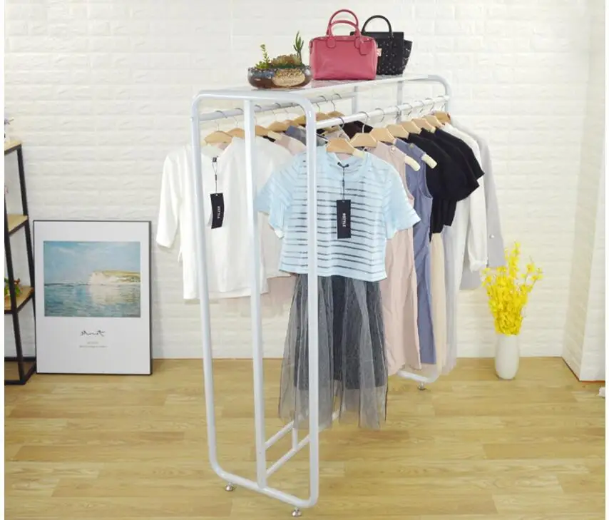 Clothing store display stand floor-standing double row in the island shelf men and women wear children's clothing hanging clothe