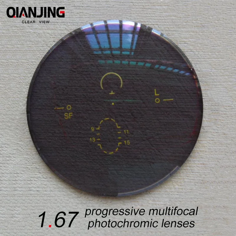 

QJ 1.67 Index Wide Field Interior Progressive Multifocal Photochromic Lens Prescription Myopia Presbyopic Astigmatism Lenses