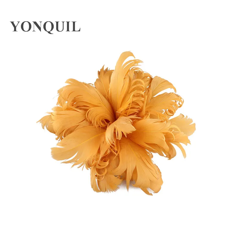 Many Colors High Quality Feather Flower Headpiece Headbands Fascinator Hair Accessories Brooches Party Hats Wedding Hats SYF256