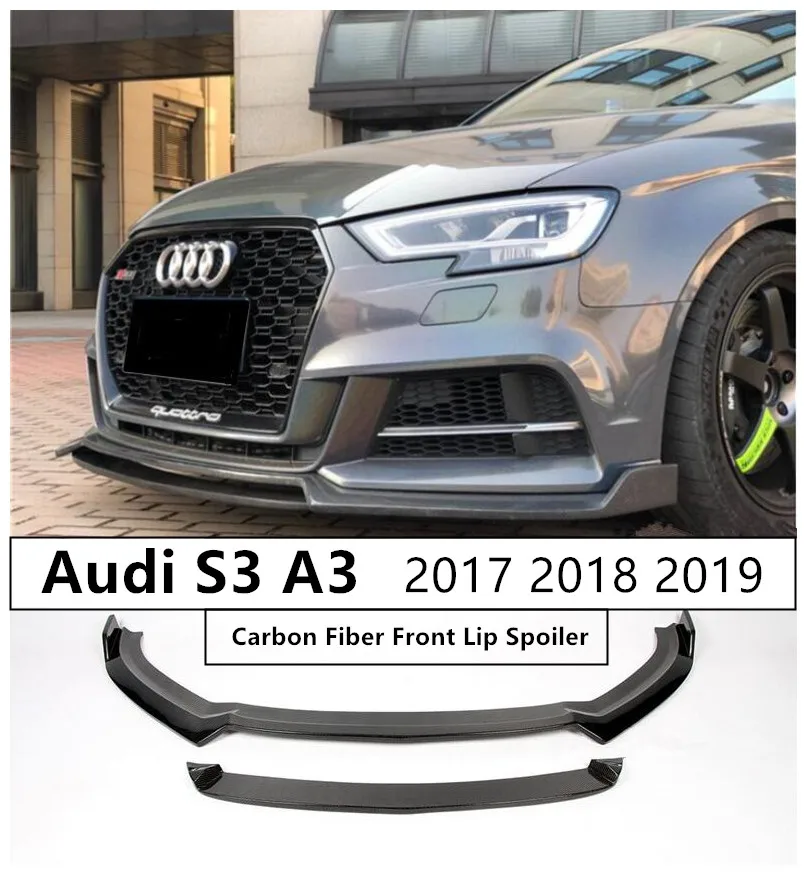 

For Audi S3 A3 Sports Edition 2017 2018 2019 Carbon Fiber Front Lip Spoiler Diffuser High Quality Auto Bumper Accessories