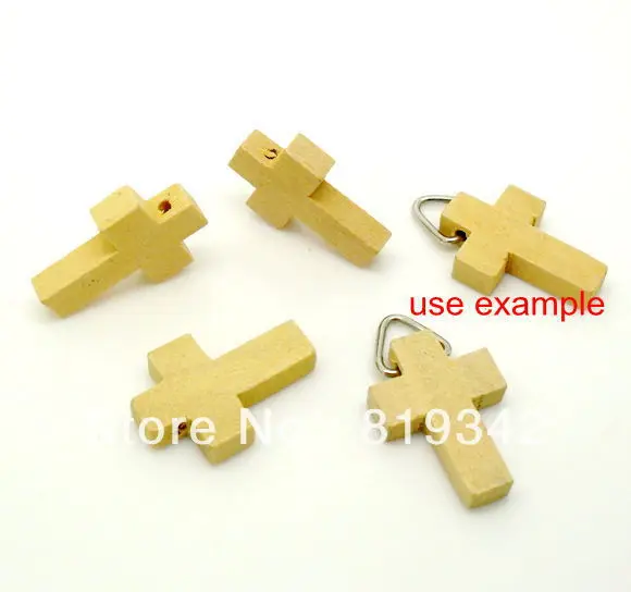 

Free Shipping 120pcs/lots DIY accessories Natural Cross shape Wood Spacer Beads 22x15mm