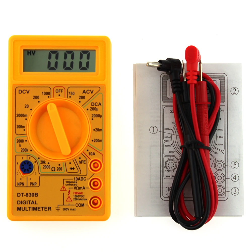 ANENG DT830B LCD Digital Voltmeter Ammeter Ohm Multimeter DT-830B Electric AC / DC Tester Eletronics multi meter