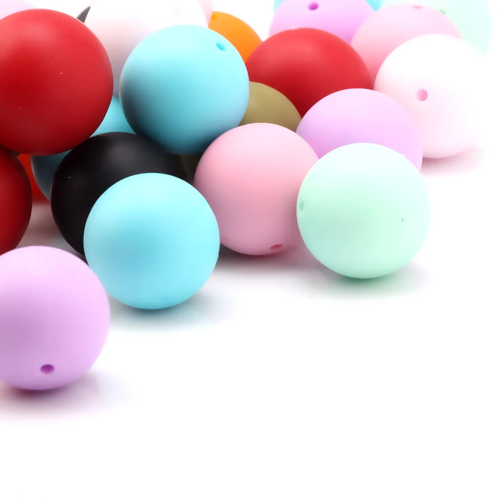OlingArt 6pcs/Lot Teething Toys Silicone Round Beads 20mm Baby Toys Tooth DIY Silicone Teether Necklace Bead Jewelry Baby Care