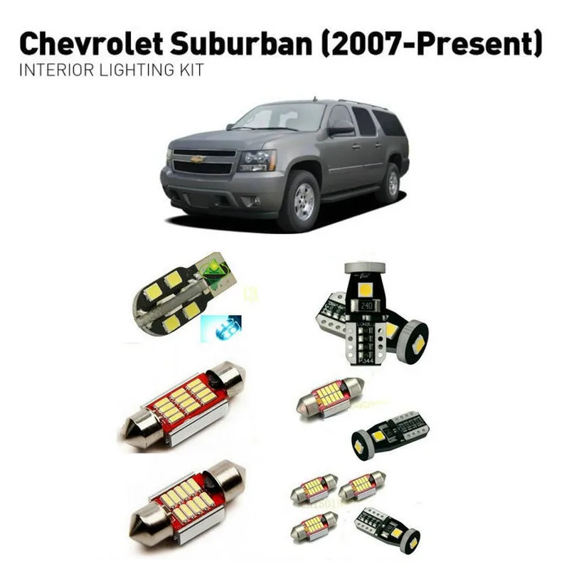 

Led interior lights For Chevrolet suburban 2007+ 14pc Led Lights For Cars lighting kit automotive bulbs Canbus