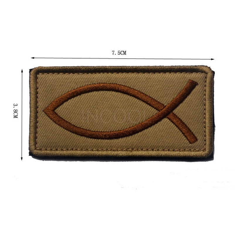 Parche bordado pez Jesús – Para chaqueta o mochila táctica - imagen 3