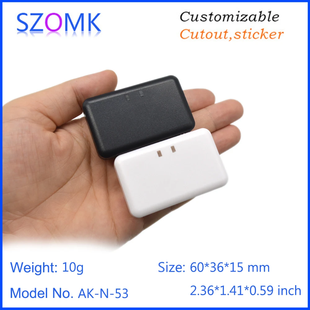 10 Pcs60*36*15mm szomk bluetooth receiver plastic junction box new design abs plastic pcb audio transmitter enclosure housing