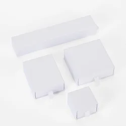 12Pcs High Quality White Jewelry Organizer Packaging Pink Kraft Paper Gift Display Boxes Bag Necklace Bracelet Box Case