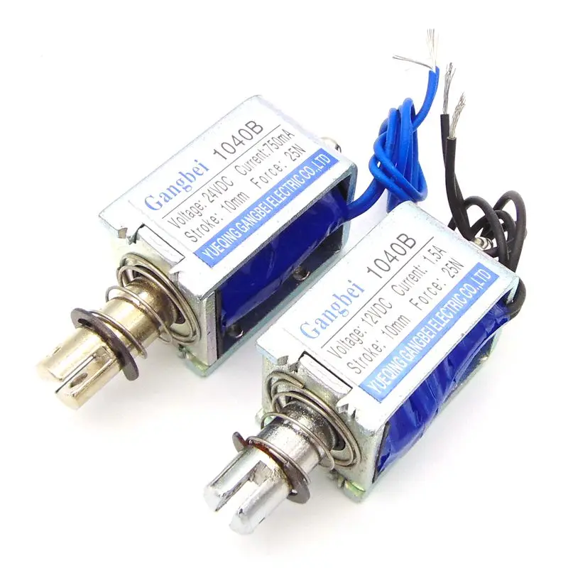gangbei 1040B Wholesale DC12V 24V  Force 25N travel 10mm Pull Type Linear Solenoid Electromagnet