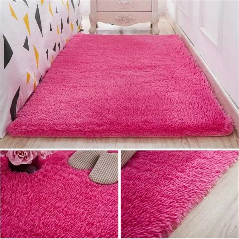 Top selling long hair Thickened washed silk hair non-slip carpet living room coffee table blanket bedroom rugs  bedside mat