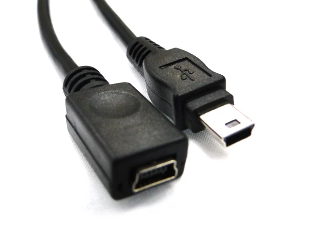 Mini cabo de extensão usb 5 pinos macho para fêmea, carregador de sincronização de dados de 0.5m/1.5m para gravadores de carro, navegadores gps