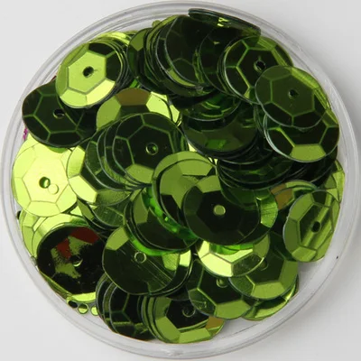 750pcs Large Round Sequins 10mm PVC Sequin Cup Round Sequins Artesanatos Acessorios With Middle Hole Light Green Confetti