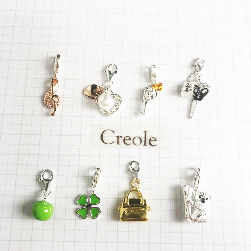 Treble Clef Hearts Koala Revolver Fashion Tools Bag Apple Clover Charm Pendant,2019 Fashion New Jewelry 925 Sterling Silver Gift