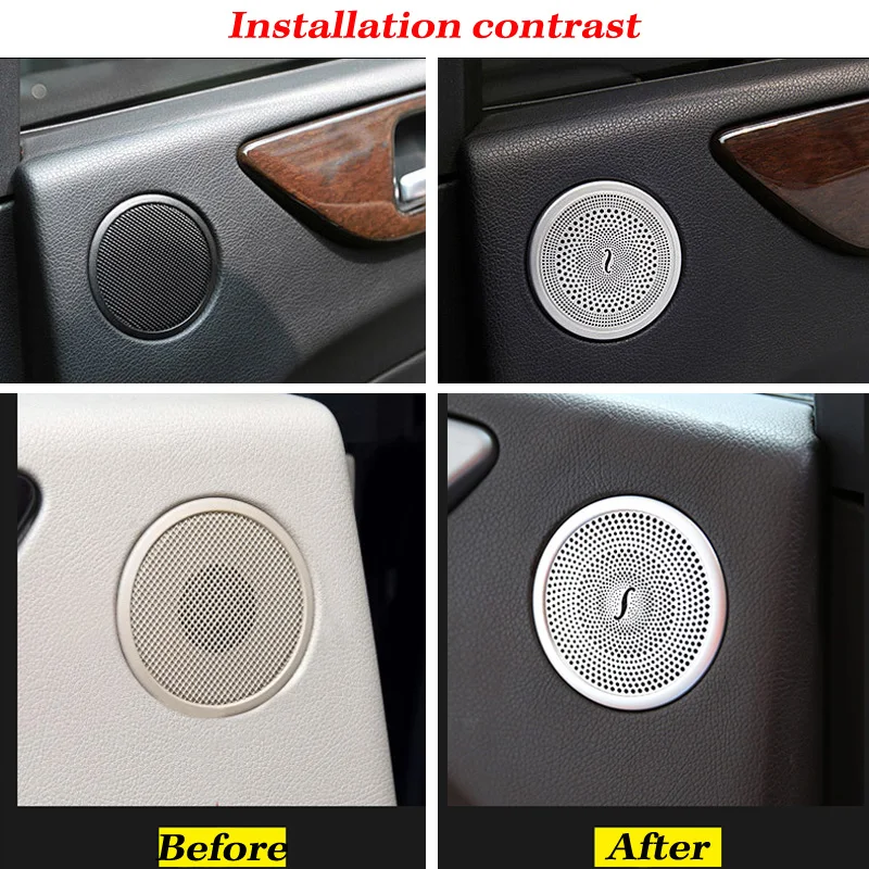 Car Styling Aluminum Alloy Door Audio Speaker Cover Trim Sticker For Mercedes Benz ML GL GLE GLS W166 X166 Auto Part Accessories