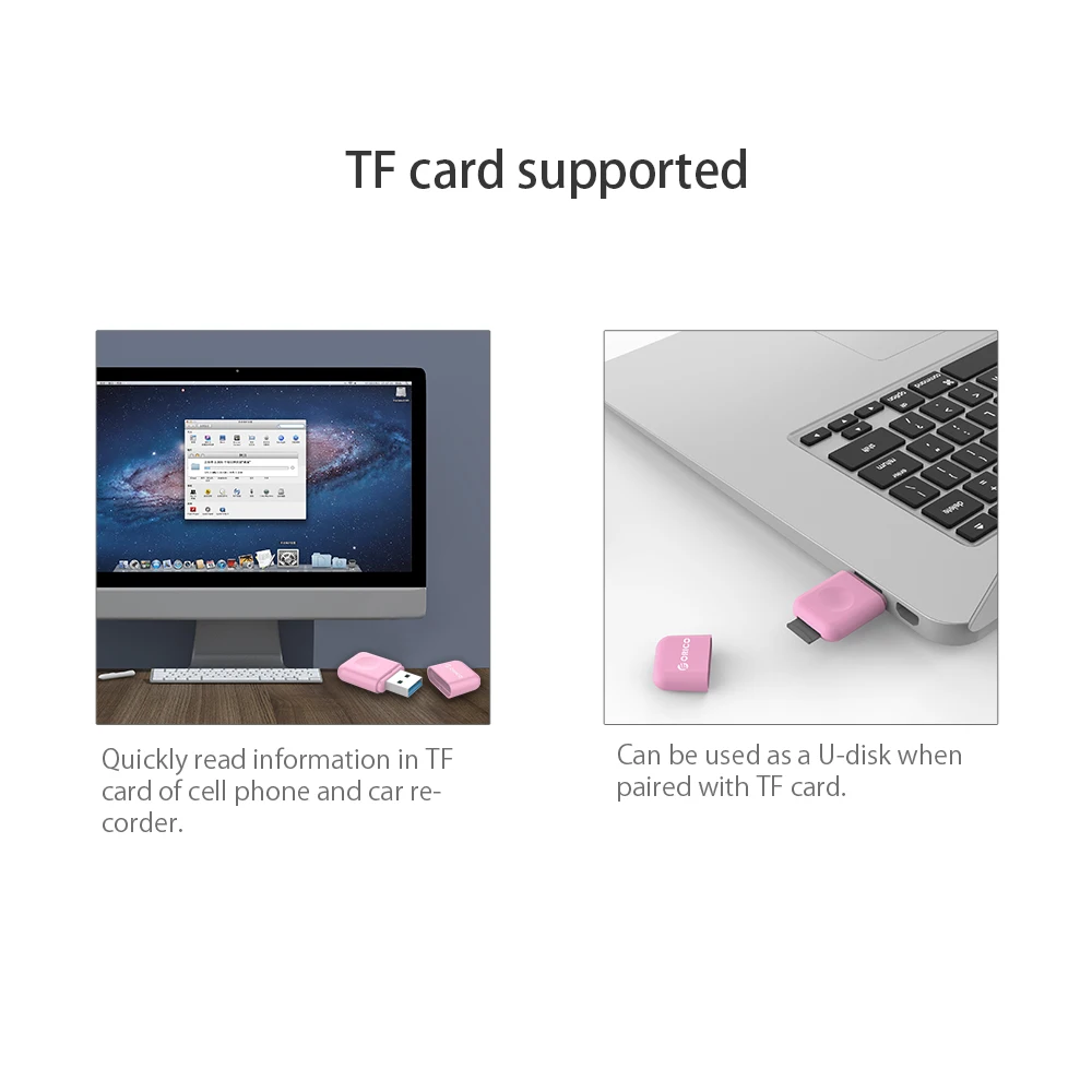 Orico-usb 3.0 type-c otgカードリーダー,macbookpro用マイクロtfフラッシュメモリーアダプター,ラップトップアクセサリー
