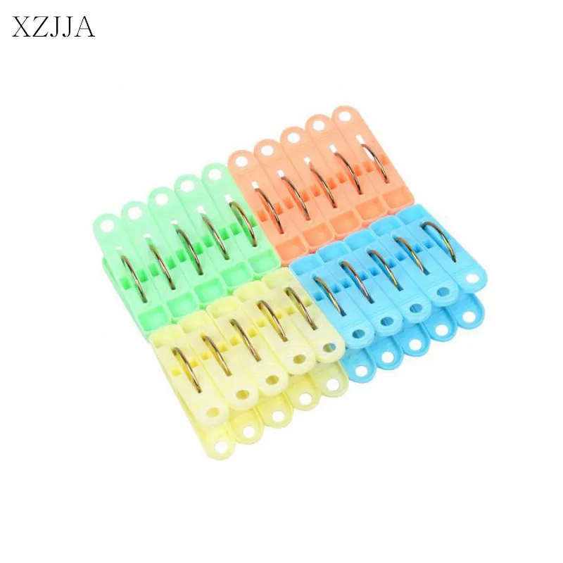 XZJJA 20Pcs/Pack Plastic Clothes Pegs Laundry  Hanging Pins Clips Household Clothespins Socks Underwear Drying Rack Holder