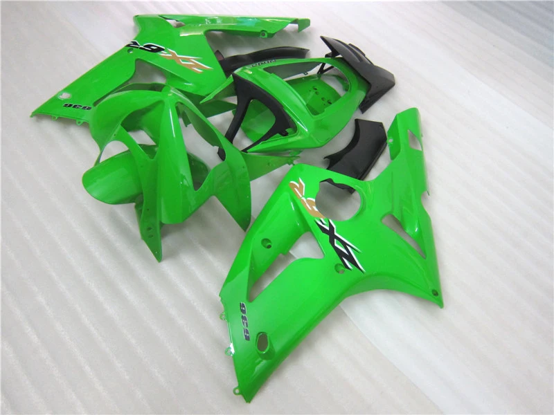 Customize ABS Fairing kit for Kawasaki Injection NINJA ZX 6R 2003 2004 zx6r 03 04 black green motorcycle fairings set HK3