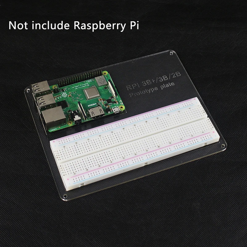 DIY Raspberry Pi Acrylic Experiment Plate + MB-102 830 Point Breadboard compatible Raspberry Pi 3 4B/3B+/3B 2B