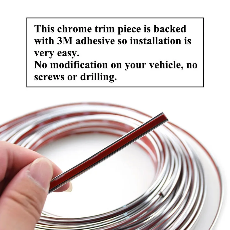 6M Car Chrome Auto Interior Decorative Strip Trim Inner Moulding Dashboard Glove Box Cover Decoration Car Styling Accessories