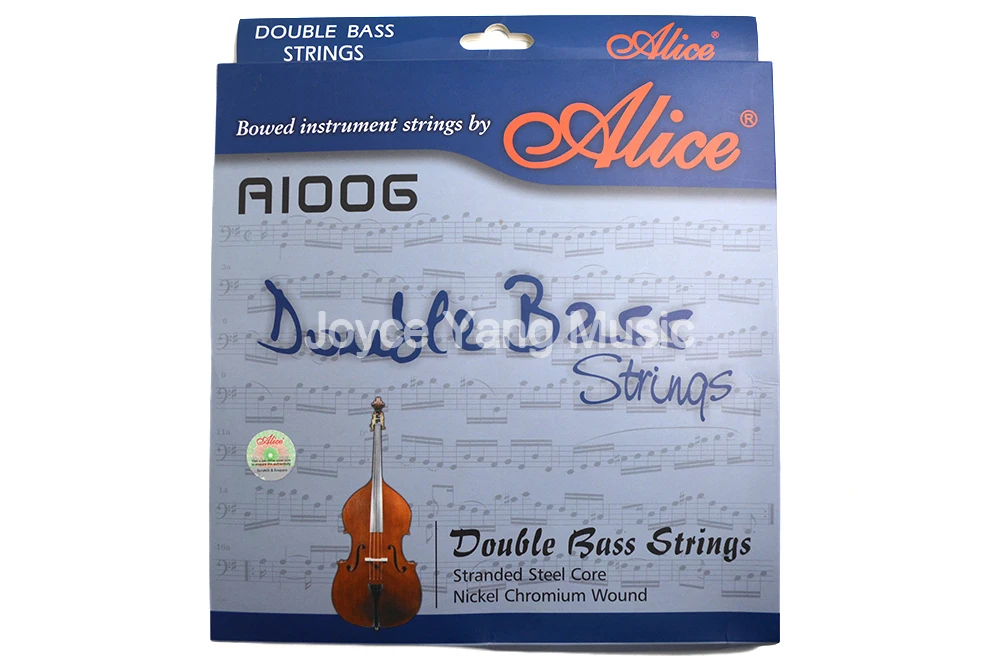 

Alice A1006 Upright Bass Strings Double Bass Strings 1st-4th/5th Stranded High-Carbon Steel Core Nickel Chromium Wound Strings