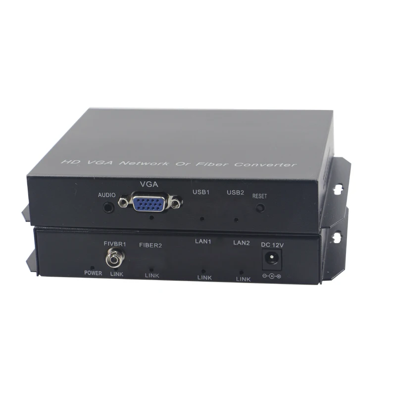 

High Quality VGA Extender Optical fiber converters with Stereo 3.5mm Audio 1080P, FC optical port, Singlemode fiber up to 20Km