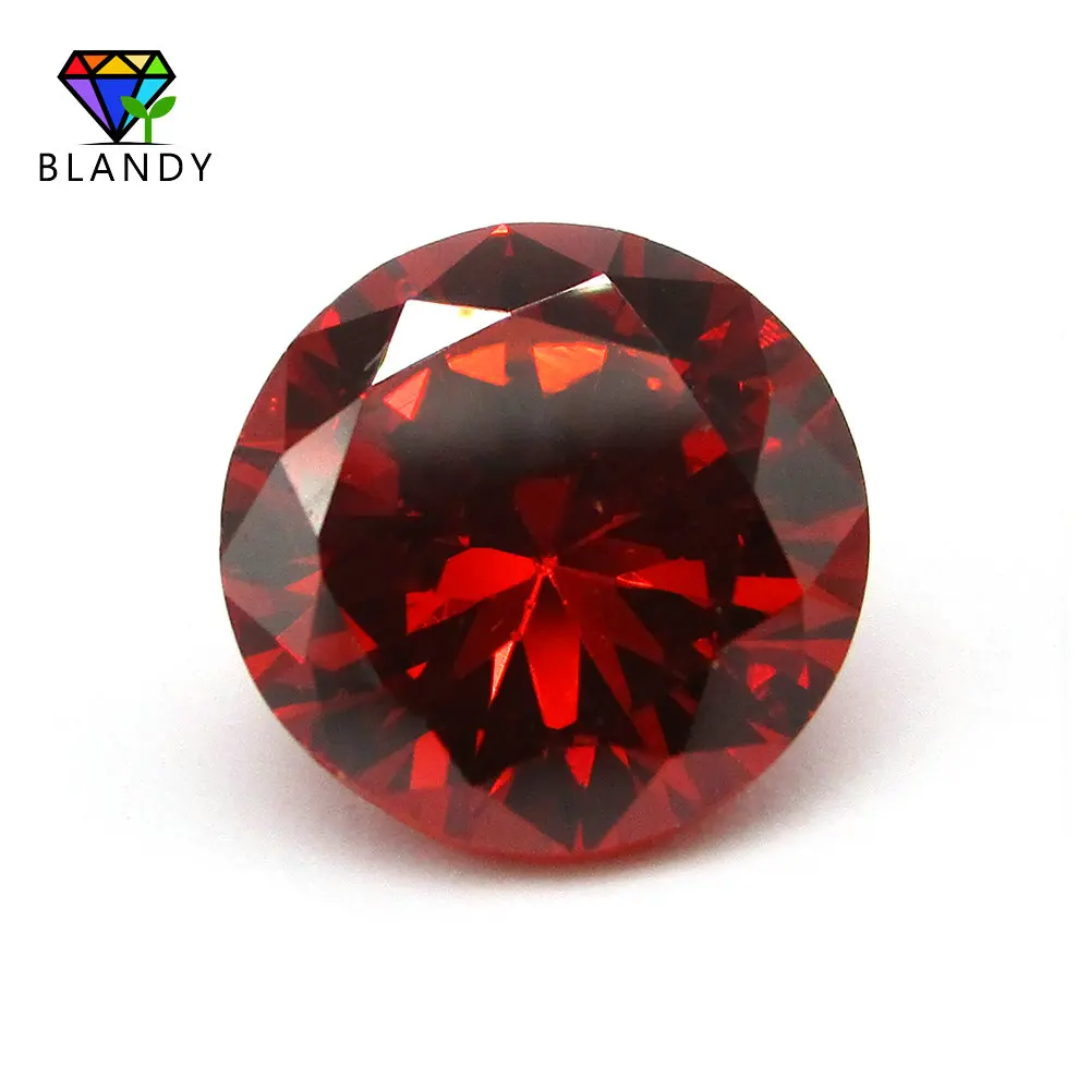 Garnet Cubic Zirconia Stone Free Shipping 1.0--3.0mm Round Brilliant Cut 5A Quality Loose Red Color CZ Gems For DIY Jewelry