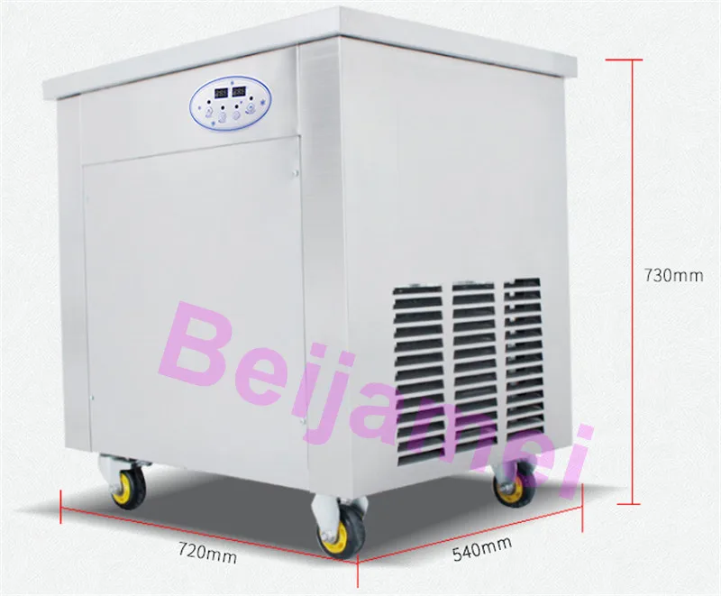 ماكينة صنع الآيس كريم المقلية التجارية الأكثر شعبية في تايلاند من BEIJAMEI ماكينة صنع الآيس كريم الكهربائية المقلية مع 6 برميل