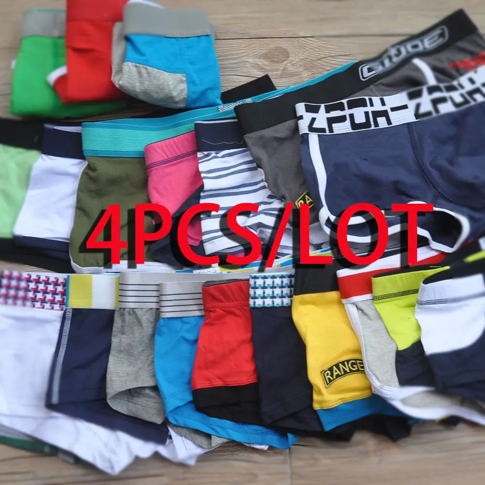 Surprise Men\'s Random Underwear Cotton Boxers Underpants Fashion Sexy Silk Low Rise Short Trunk Pants Calzoncillos Lot=Pack