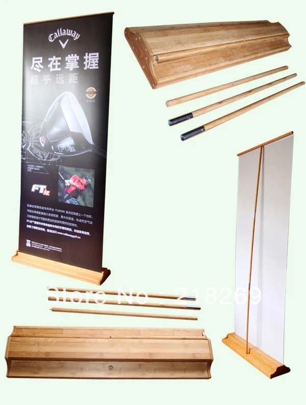 

200X80cm Bamboo roll up banner, Bamboo pull up banner, roll-up display, Bamboo displays