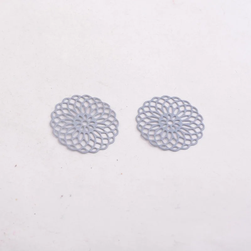 50 Stück AC2673 25mm Runde Charms Metall-Schmuck Filigran-Ohrring-Zubehör – Detail 15
