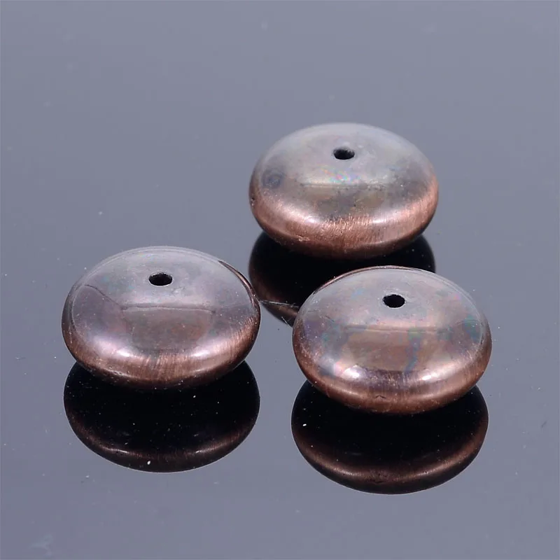 Miasol 50 Pcs/lot Brush Copper Bronze Gunmetal Acrylic Disc Antique Design Spacers Charms Beads For Diy Bracelet Jewelry Making