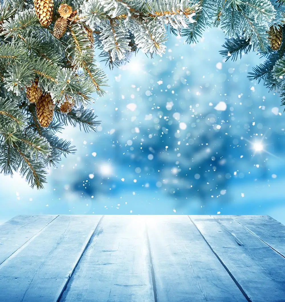 خلفية زرقاء للتصوير الفوتوغرافي في الكريسماس ، ديكور حفلات الكريسماس للأطفال ، خلفية غابة في الهواء الطلق ، لكابينة استوديو الصور B94