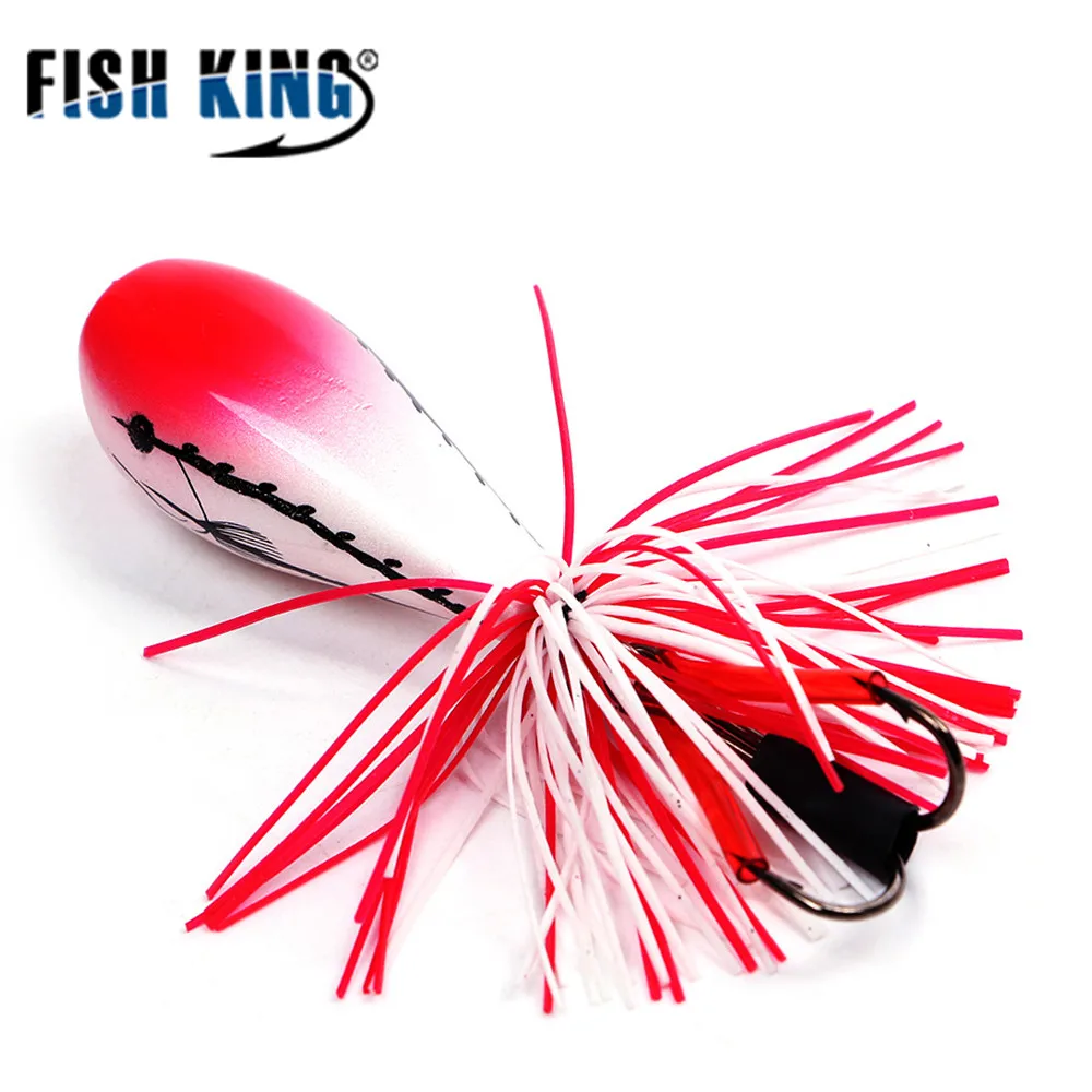 FISH KING 10g Frog Hard Fishing Lure Swimbait Wobblers Frog Snakehead Lure Minnow Fishing Bait Popper Bass Pike With Double Hook