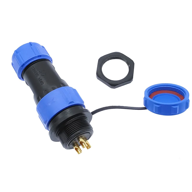 SP2110 SP2112 waterproof connector SP21 back nut 2pin 3pin 4pin 5pin 7pin 9pin 12 pin IP68 connectors plug and socket