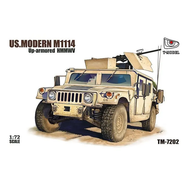 T-MODEL TM-7202 1/72 U.S. M1114 Up-Armored HMMWV w/GPK Turret - Scale Model Kit