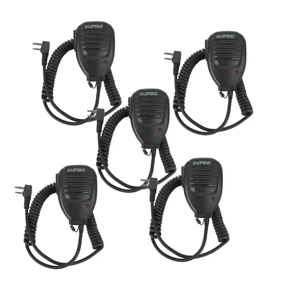 5Pcs 2 PIN 11mm Speaker Mic for Kenwood WOUXUN HYT TYT BAOFENG UV5R 888S H777