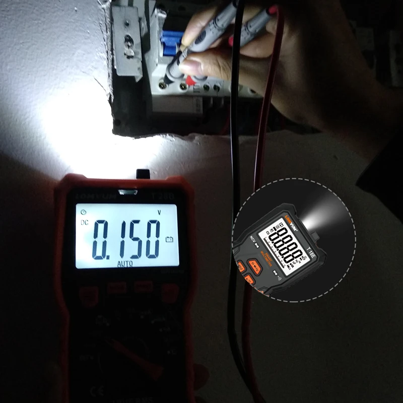 LOMVUM-Multímetro Digital Inteligente de Alta Precisão, True RMS, NCV, Lanterna Auto Ranging, 6000 Contagens