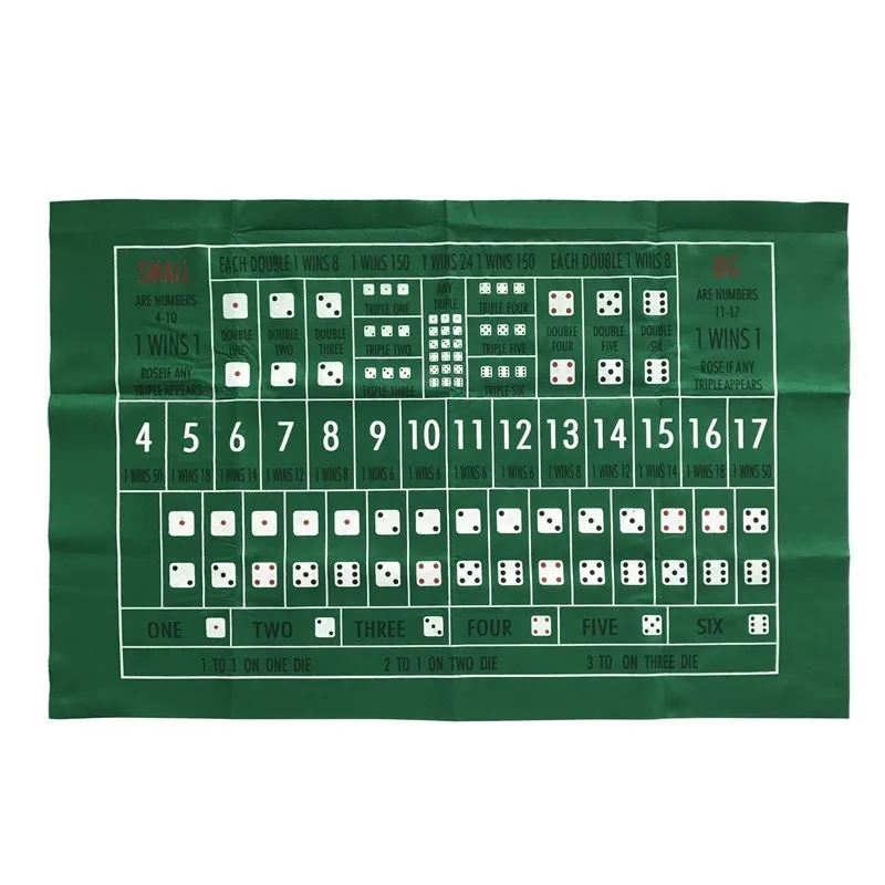 60*90cm Single Side Playing Table Cloth Baccarat Poker Set Texas Hold'em Poker Layouts Tablecloth Felt Felt Board Entertainment