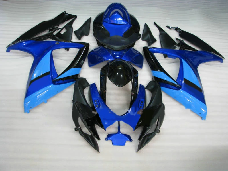 Hey-Fairings For Suzuki GSXR600 GSXR750 K6 06 07 2006 2007 ABS Plastic Motorcycle Fairing Kit Bodywork Voltcom Blue blac Covers