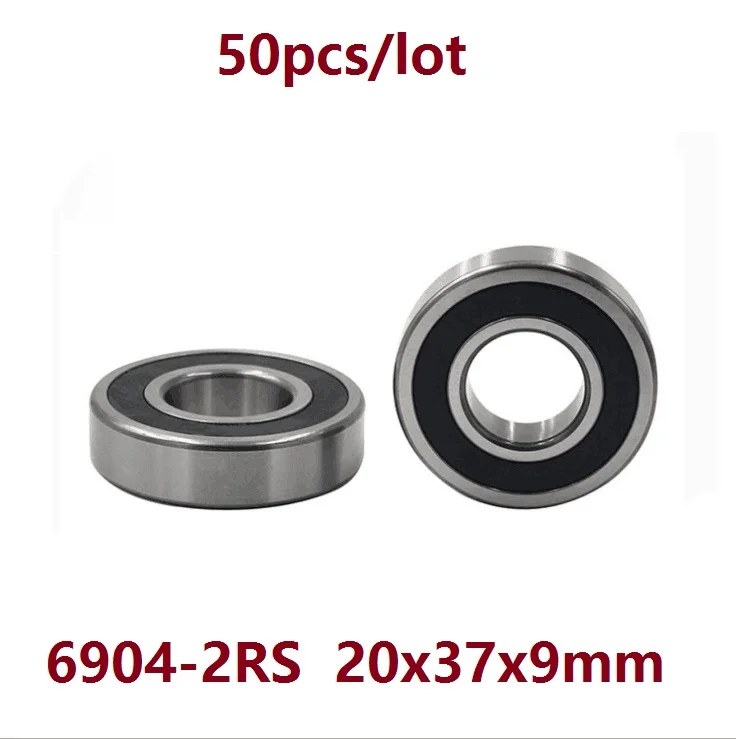 

50pcs/lot 6904RS 6904-2RS 6904 ball bearing 20*37*9 Deep Groove Ball Bearing 20x37x9 mm RS 2RS