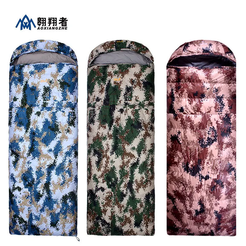 

Outdoor Single Person Three-Color Digital Camouflage Down Camping Envelope Type Alpine Warm Sleeping Bag