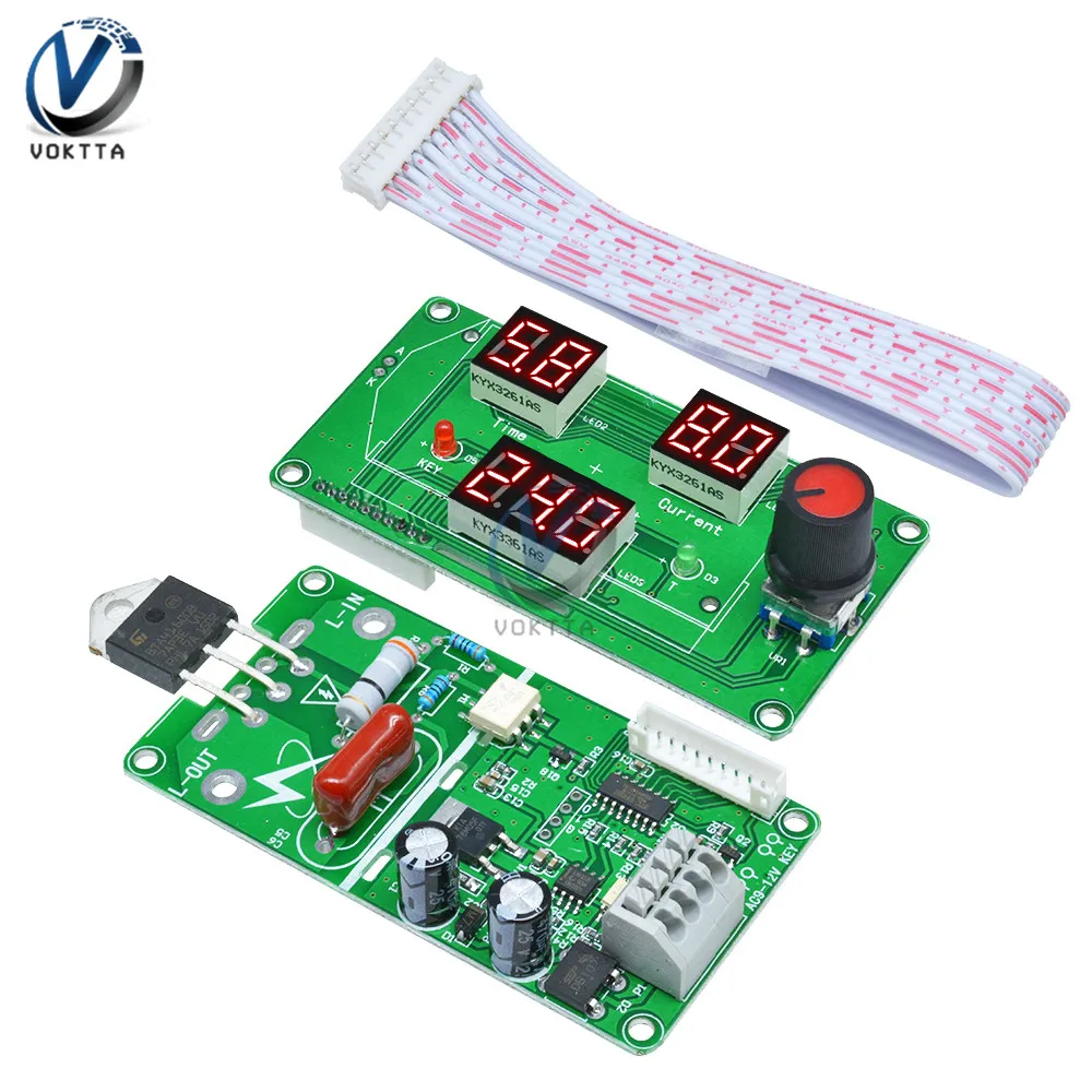 40A/100A Spot Welder Time Controller Module LCD Digital Display Board Single Pulse Encoder 18650 Welding Battery Spot Welder